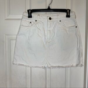Free People Off White Jean Skirt Raw Hem